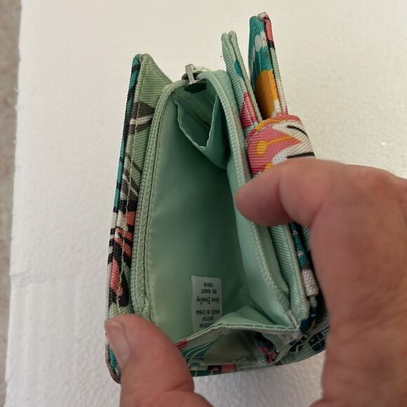 Vera Bradley Mint Green Small Zip Wallet - Picture 4 of 4
